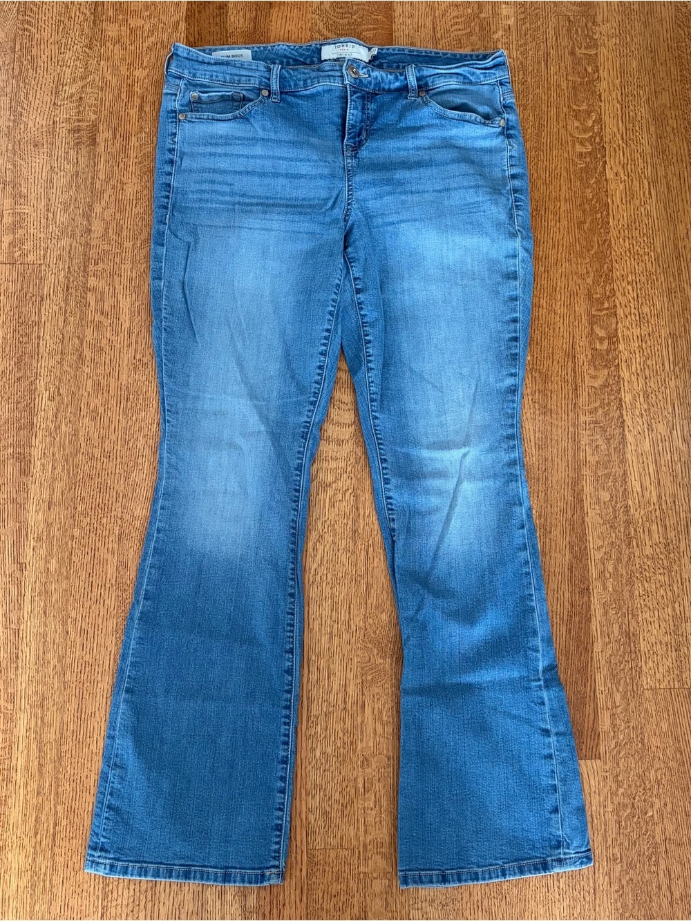 Torrid First At Fit Slim Bootcut Jeans Womens 14R Lived-In Look Stretch Denim